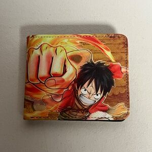One Piece Luffy Punch Pleather Wallet New Red Yellow Anime Money Holder
